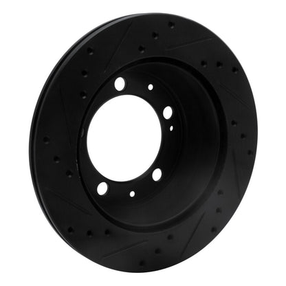 R1 Concepts R1 77-88 Porsche 924 Rear Right Drilled & Slotted Black Brake Rotor