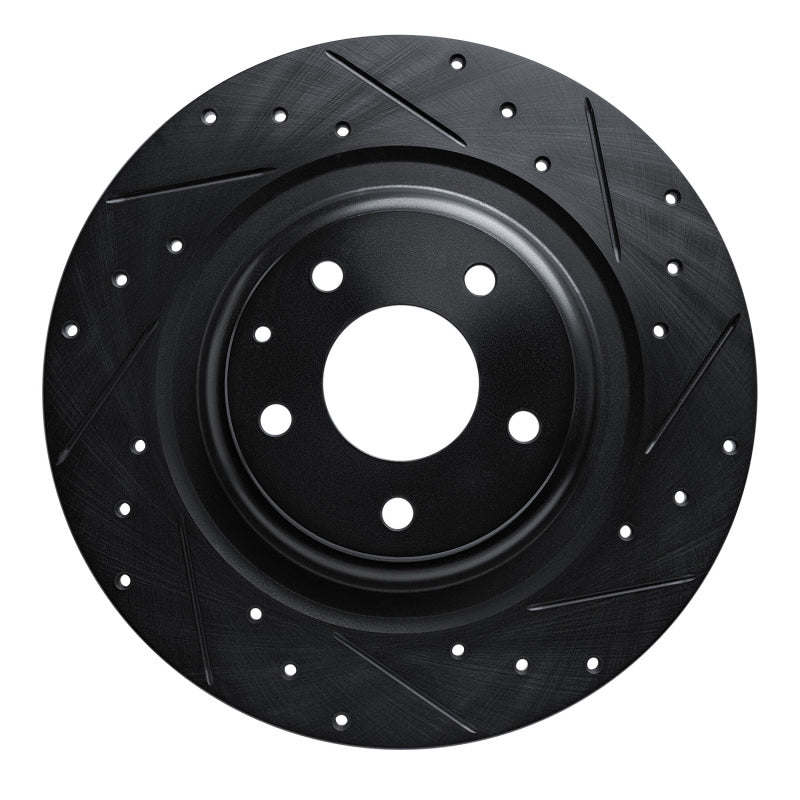 R1 Concepts R1 16-23 Mazda CX-9 Rear Right Drilled & Slotted Black Brake Rotor