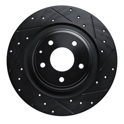 R1 Concepts R1 16-23 Mazda CX-9 Rear Right Drilled & Slotted Black Brake Rotor