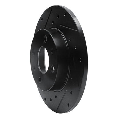 R1 Concepts R1 2009-2019 Fiat 500 (Mexico) Rear Left Drilled & Slotted Black Brake Rotor