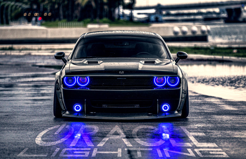 ORACLE Lighting Oracle Dodge Challenger 08-14 LED Waterproof Halo Kit - ColorSHIFT w/o Controller
