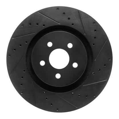R1 Concepts R1 15-21 Ford Edge Front Right Drilled & Slotted Black Brake Rotor