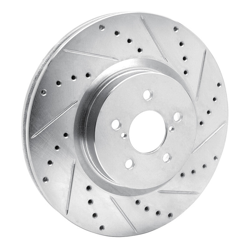 R1 Concepts R1 05-18 Subaru Outback Front Right Drilled & Slotted Silver Brake Rotor