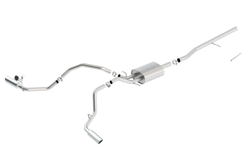 Borla 14 Silv/Sierra C/B Exhaust ATAK 1500 5.3L V8 AT/MT 2&4WD Ext Cab Split Side Exit