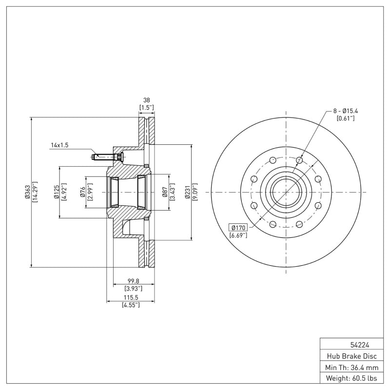 DFC 11-25 Ford F-250 2WD (Super Duty) Front Brake Rotor