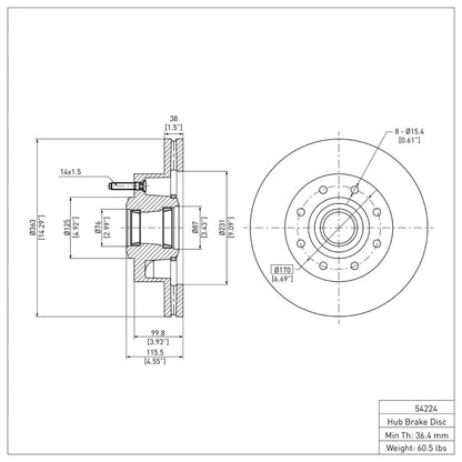 DFC 11-25 Ford F-250 2WD (Super Duty) Front Brake Rotor