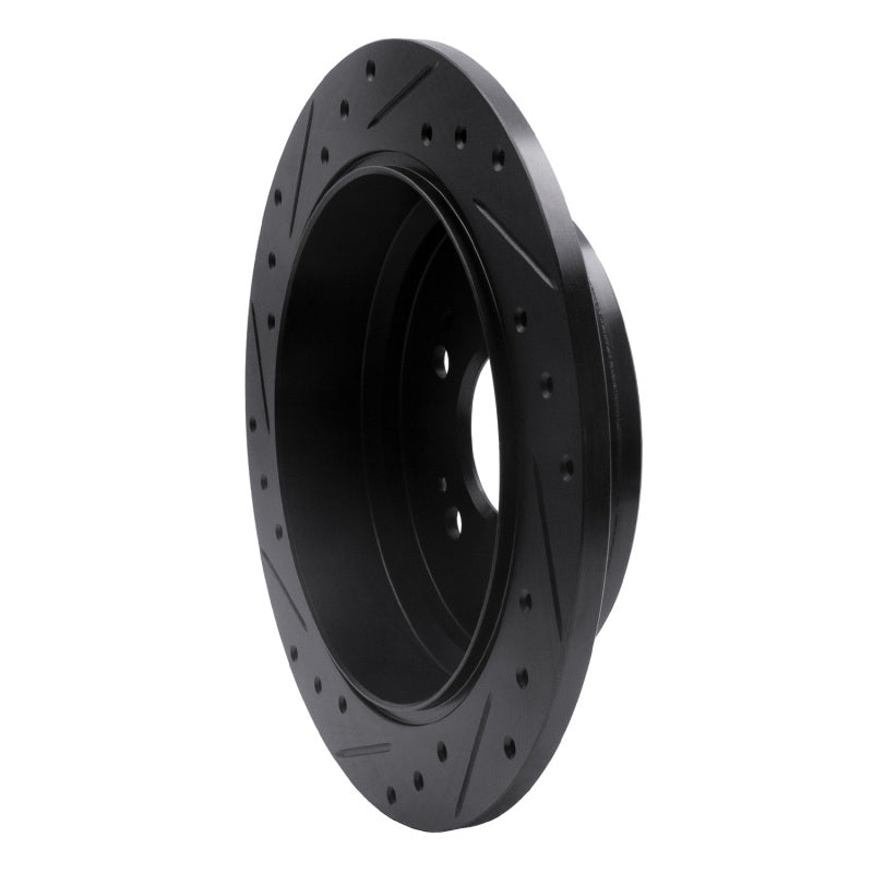 R1 Concepts R1 05-10 Honda Odyssey Rear Right Drilled & Slotted Black Brake Rotor