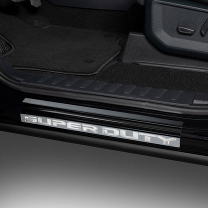 Putco 99-16 Ford SuperDuty Crew Cab w/ SUPERDUTY Etching (4pcs) Black Platinum Door Sills