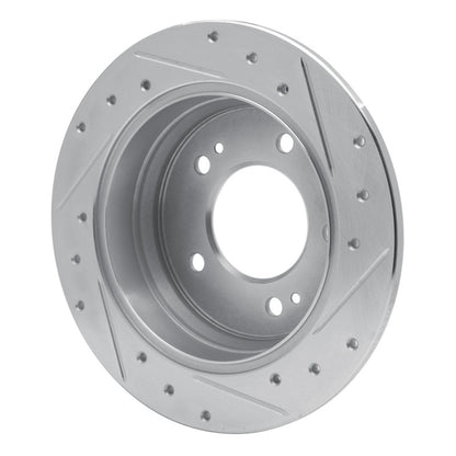 R1 Concepts R1 09-16 Hyundai TUCSON Rear Left Drilled & Slotted Silver Brake Rotor