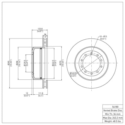 DFC 00-15 Coachmen Aurora Rear GeoSPEC Coated Rotor