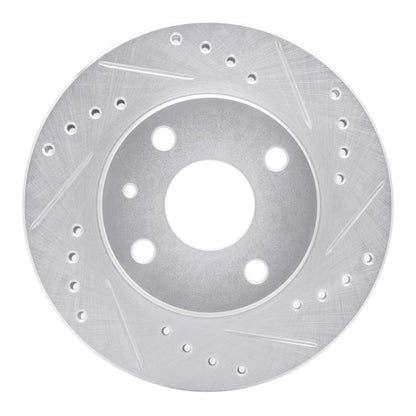 R1 Concepts R1 90-01 Ford Escort Front Left Drilled & Slotted Silver Brake Rotor