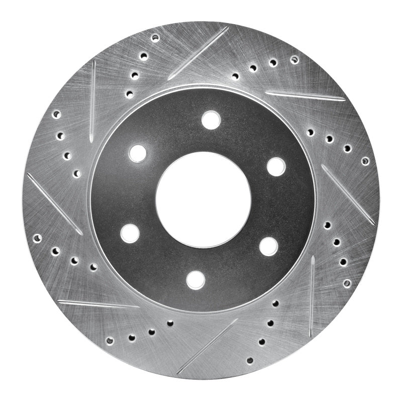 R1 Concepts R1 04-05 Infiniti QX56 Front Left Drilled & Slotted Silver Brake Rotor