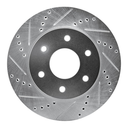 R1 Concepts R1 04-05 Infiniti QX56 Front Left Drilled & Slotted Silver Brake Rotor