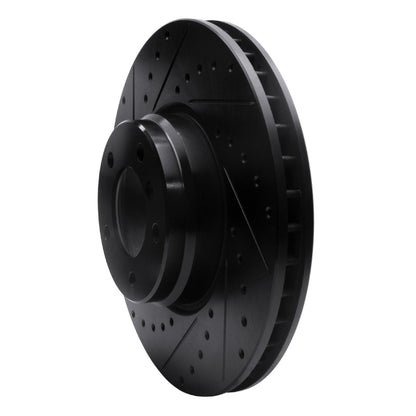 R1 Concepts R1 95-01 BMW 750IL Front Left Drilled & Slotted Black Brake Rotor