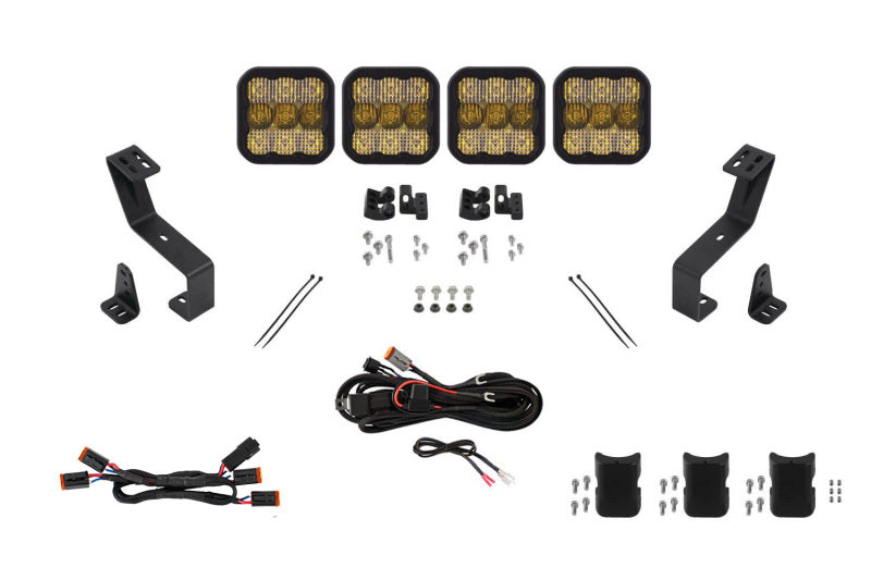 Diode Dynamics SS5 Grille CrossLink Lightbar Kit for 2019-Present Ram - Sport Yellow Combo