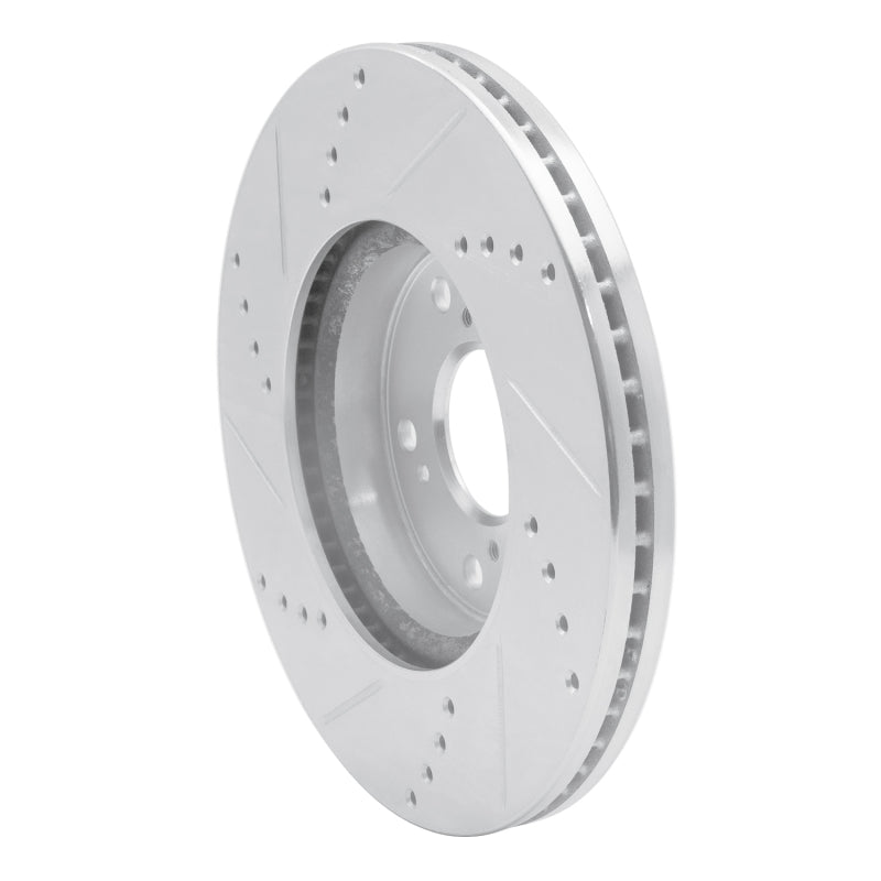 R1 Concepts R1 13-25 Honda Accord Coupe Front Right Drilled & Slotted Silver Brake Rotor