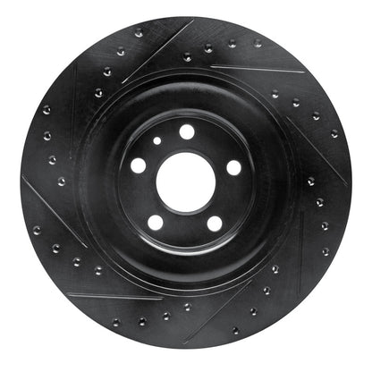 R1 Concepts R1 16-26 Polestar Polestar 2 Rear Right Drilled & Slotted Black Brake Rotor