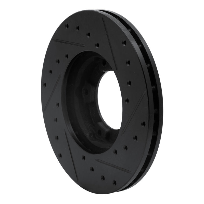 R1 Concepts R1 85-92 Toyota Pickup Front Left Drilled & Slotted Black Brake Rotor