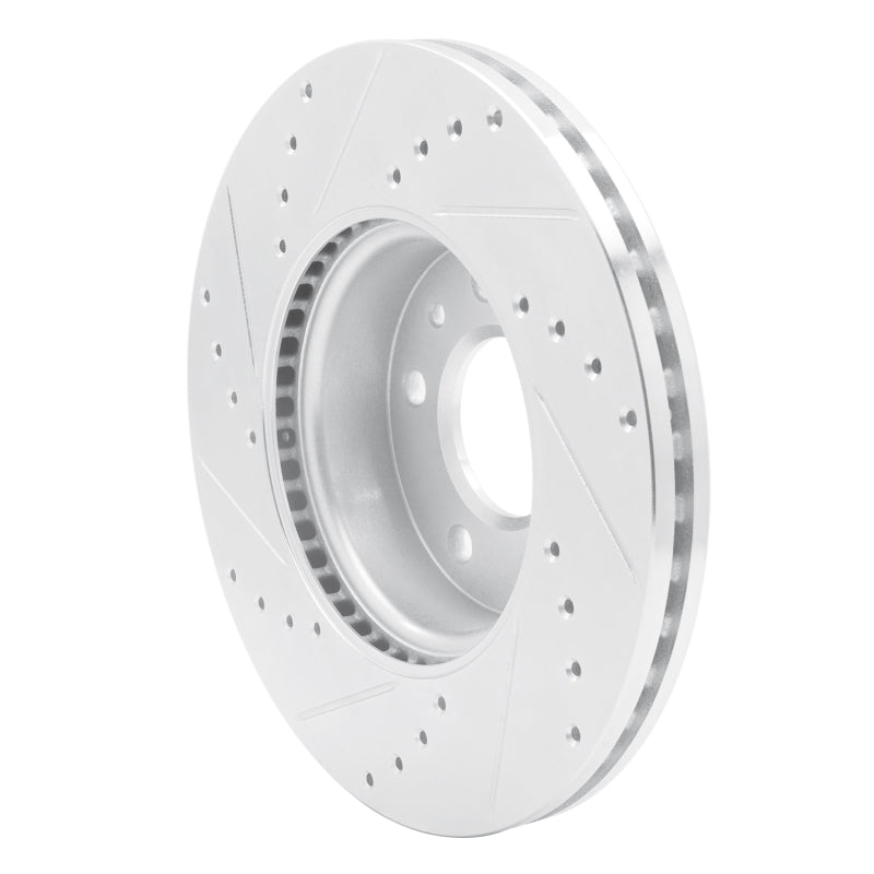 R1 Concepts R1 13-25 Cadillac ATS Front Right Drilled & Slotted Silver Brake Rotor