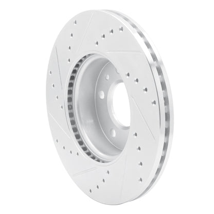 R1 Concepts R1 13-25 Cadillac ATS Front Right Drilled & Slotted Silver Brake Rotor