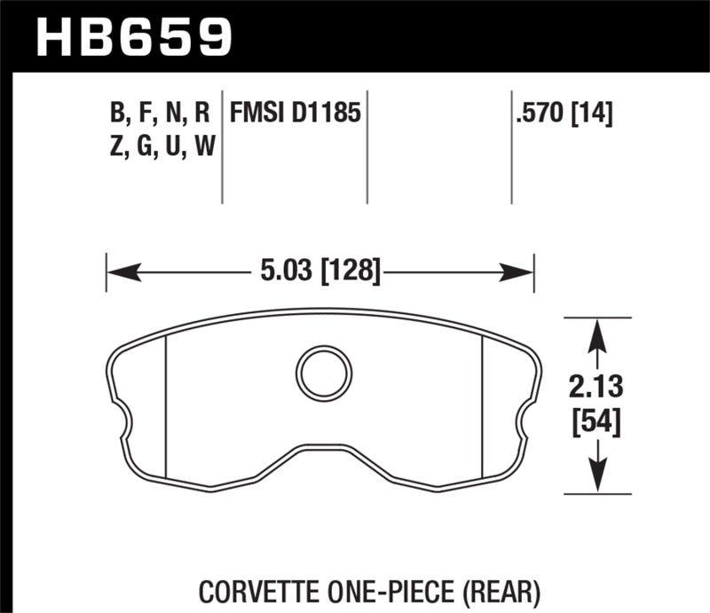 Hawk Performance Hawk 06-10 Chevy Corvette (Improved Pad Design) Rear HPS 5.0 Sreet Brake Pads