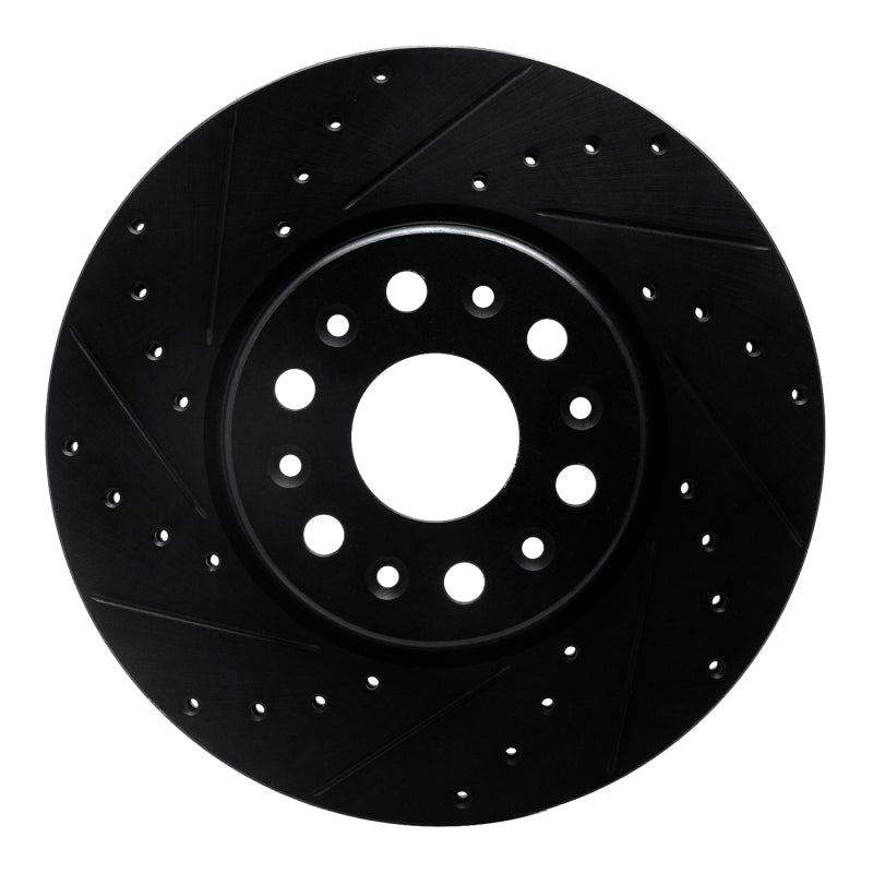 R1 Concepts R1 17-25 Buick Enclave Front Left Drilled & Slotted Black Brake Rotor