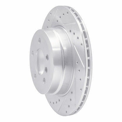 R1 Concepts R1 07-19 BMW X6 Rear Left Drilled & Slotted Silver Brake Rotor