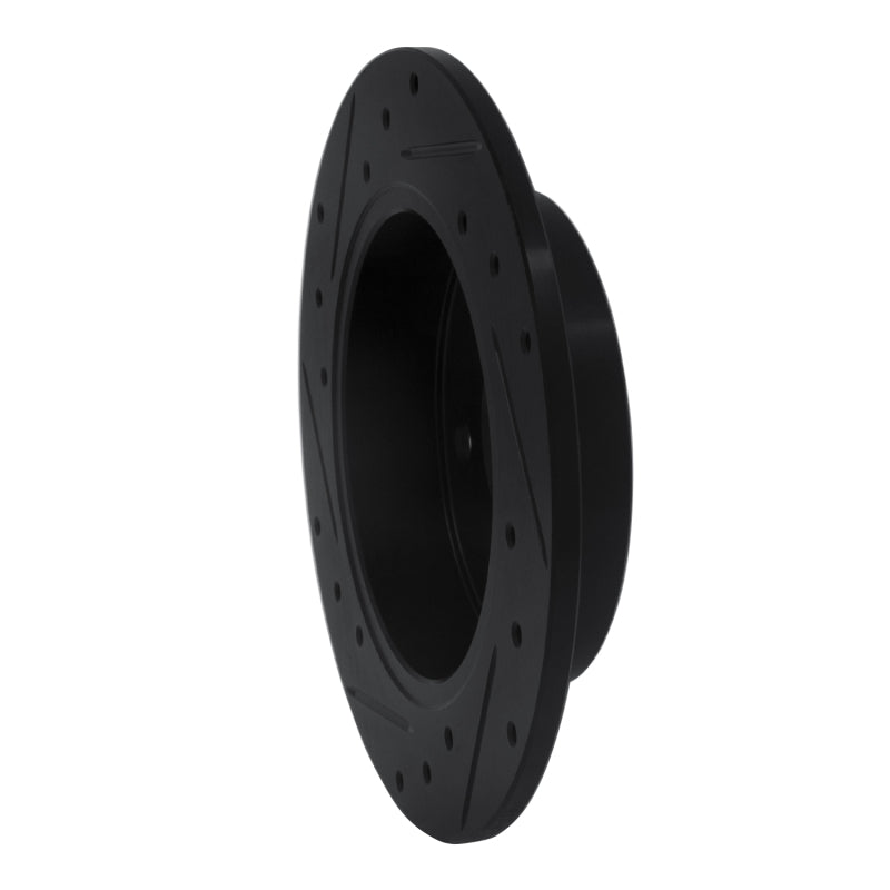 R1 Concepts R1 89-93 Nissan Maxima Rear Right Drilled & Slotted Black Brake Rotor