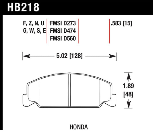 Hawk Performance Hawk 88-89 Civic Si / 92-00 Civic CX / 88-00 DX / 98-00 GX HP Plus Street  Front Brake Pads