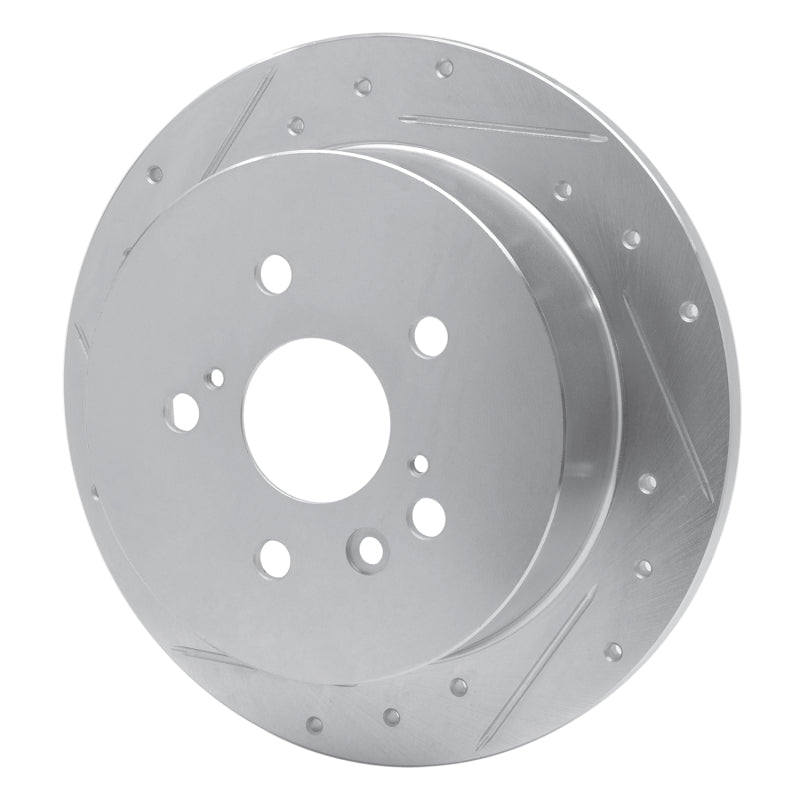 R1 Concepts R1 04-10 Toyota SIENNA Rear Left Drilled & Slotted Silver Brake Rotor