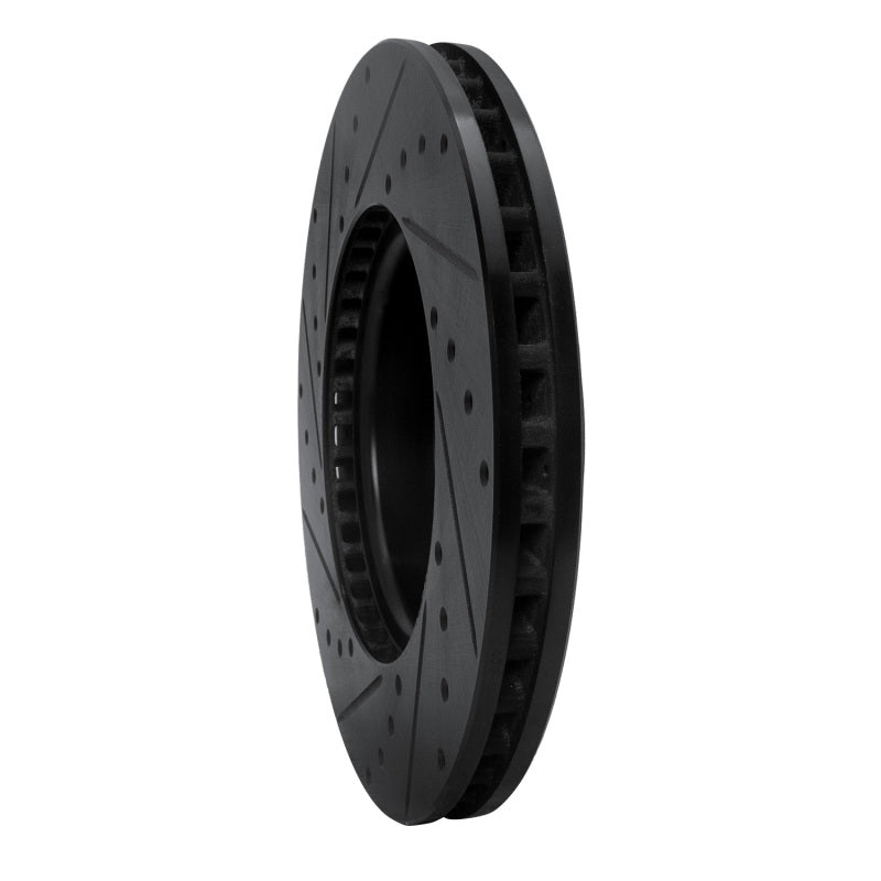 R1 Concepts R1 13-25 Cadillac CT4 Front Right Drilled & Slotted Black Brake Rotor