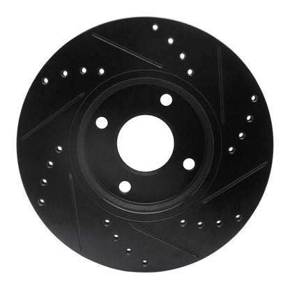 R1 Concepts R1 14-23 Ford Fiesta (USA/Canada) Front Left Drilled & Slotted Black Brake Rotor