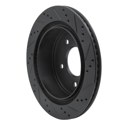 R1 Concepts R1 04-06 Ford Econoline Rear Left Drilled & Slotted Black Brake Rotor