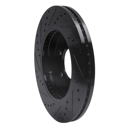 R1 Concepts R1 04-08 Ford F-150 4WD Front Right Drilled & Slotted Black Brake Rotor