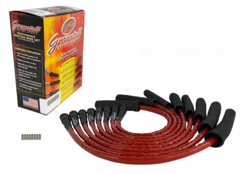 Granatelli Motor Sports Granatelli 10-14 Ford 6.2L Perf Wire Set w/Inserts/Red Hi-Temp Jacket/Black Fire Sleeve