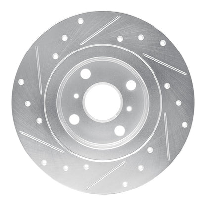 R1 Concepts R1 87-89 Toyota MR2 Rear Right Drilled & Slotted Silver Brake Rotor