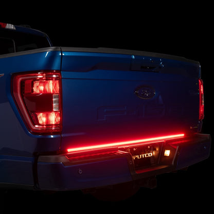 Putco 21-23 Ford F-150 60In Direct Fit Red Blade Kit Tailgate Bars w Factory LED Taillamps