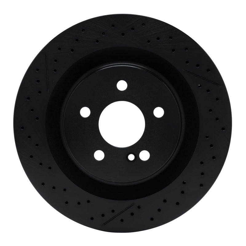 R1 Concepts R1 05-11 Mercedes-Benz CLK63 AMG Rear Drilled & Slotted Black Brake Rotor