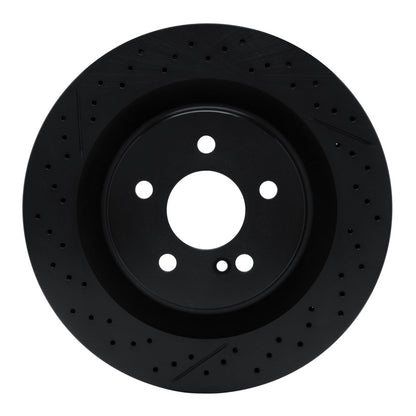 R1 Concepts R1 05-11 Mercedes-Benz CLK63 AMG Rear Drilled & Slotted Black Brake Rotor