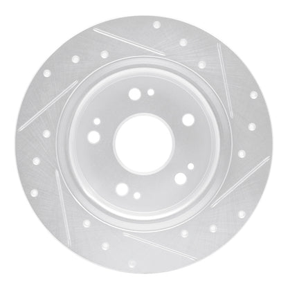 R1 Concepts R1 16-16 Honda CR-Z Rear Left Drilled & Slotted Silver Brake Rotor