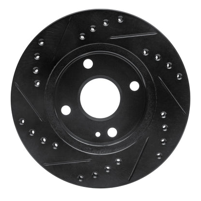 R1 Concepts R1 90-01 Ford Escort Front Right Drilled & Slotted Black Brake Rotor
