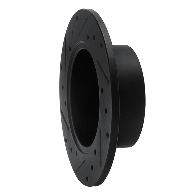 R1 Concepts R1 89-91 Audi 100 Rear Right Drilled & Slotted Black Brake Rotor
