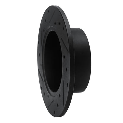 R1 Concepts R1 89-91 Audi 100 Rear Right Drilled & Slotted Black Brake Rotor