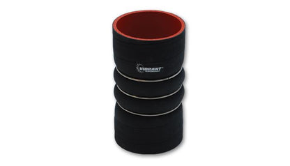 Vibrant 4 Ply Aramid Reinf Silicone Hump Hose conn 3.5in IDx6in long 3 reinforcement ring MATTE BLK