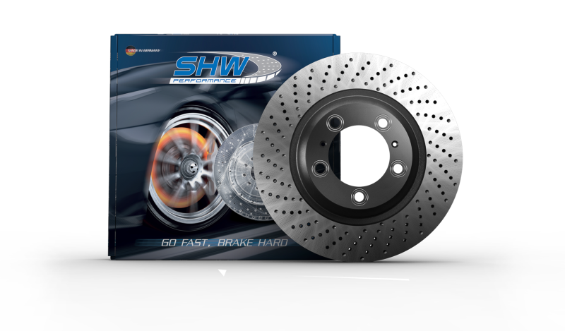 SHW Performance SHW 20-21 Porsche Carrera 3.0L Right Front Cross-Drilled Monobloc Brake Rotor (992615302)