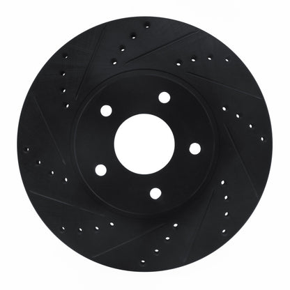 R1 Concepts R1 97-01 Infiniti Q45 Front Left Drilled & Slotted Black Brake Rotor