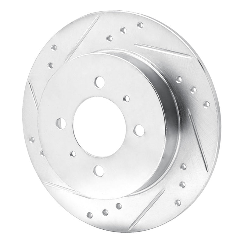 R1 Concepts R1 91-94 Nissan SENTRA Rear Left Drilled & Slotted Silver Brake Rotor