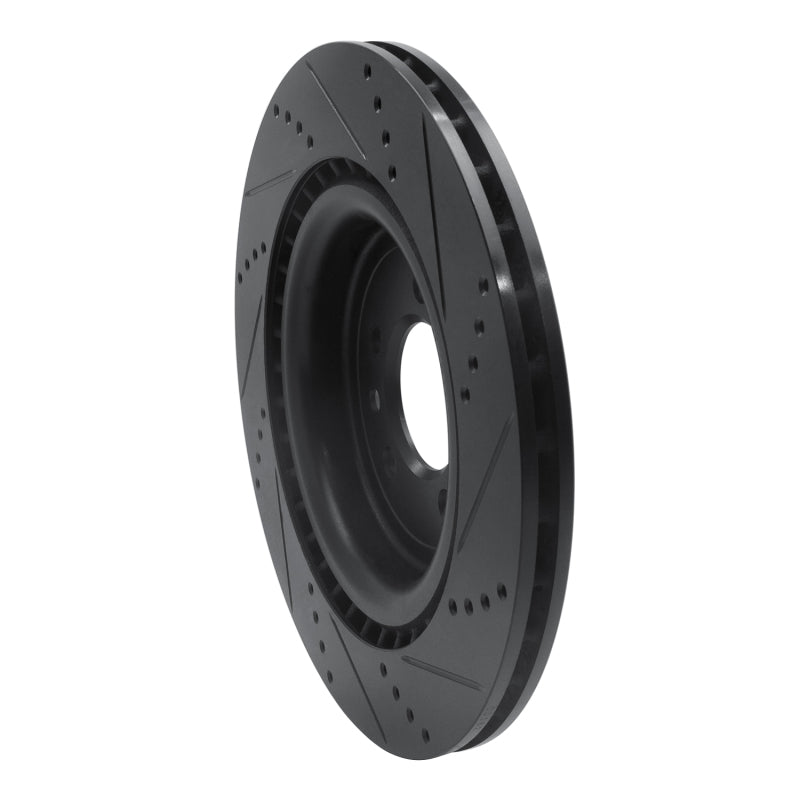 R1 Concepts R1 2013-2025 Land Rover Defender 110 Rear Left Drilled & Slotted Black Brake Rotor