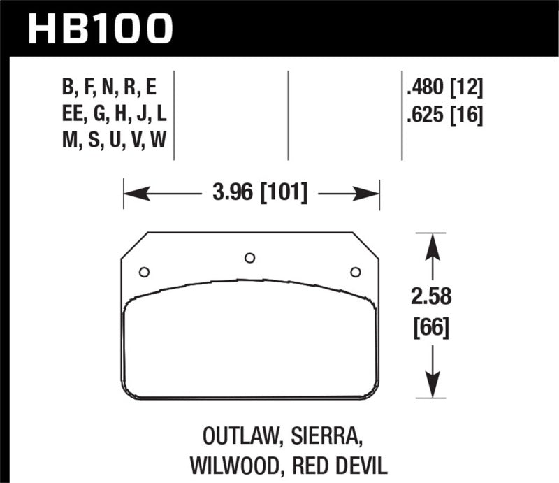 Hawk Performance Hawk Wilwood Dynalite/Outlaw/Sierra Caliper DTC-70 Brake Pads