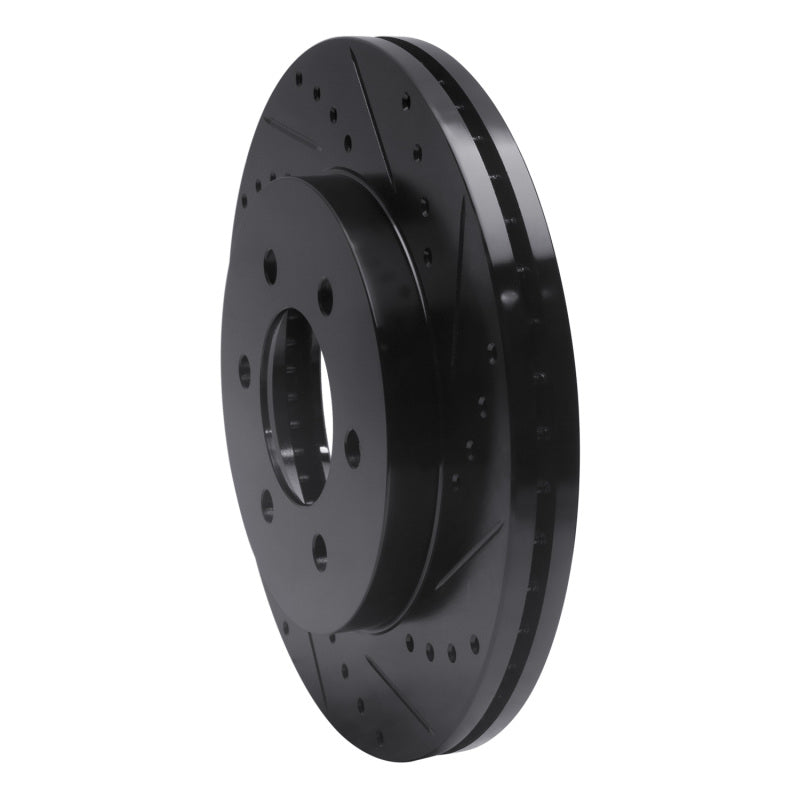 R1 Concepts R1 04-08 Ford F-150 4WD Front Right Drilled & Slotted Black Brake Rotor
